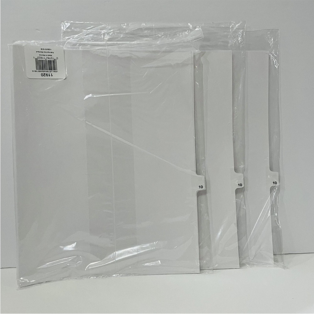 Avery Individually Numbered Avery-style Dividers - Printed10 - 25 Tab Lot Of 3